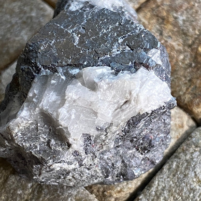 GALENA WITH CALCITE - BLACKDENE MINE, IRESHOPEBURN, STANHOPE, COUNTY DURHAM ENGLAND. 54g MF2116