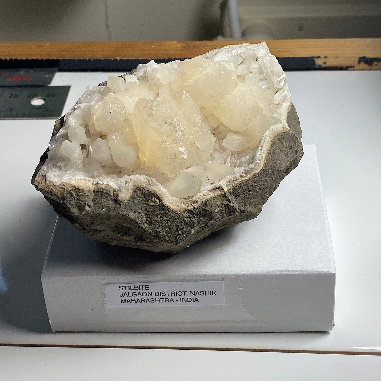 STILBITE GEODE - JALGAON DISTRICT, NASHIK, MAHARASHTRA, INDIA LARGE 380g MF2123