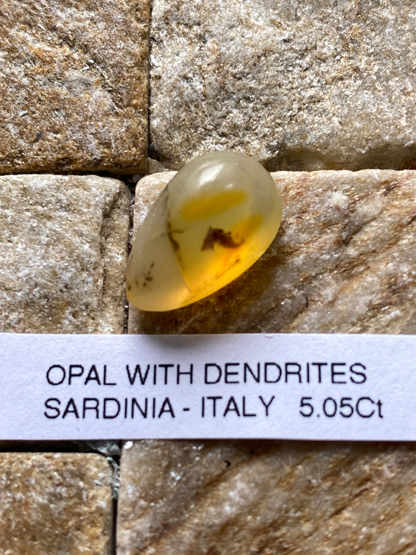 OPAL NATURAL GEMSTONE WITH DENDRITES : SARDINIA, ITALY  5.05Ct. MFG4848