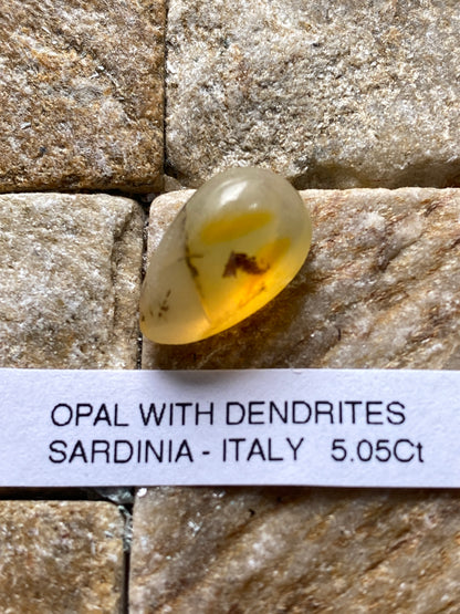 OPAL NATURAL GEMSTONE WITH DENDRITES : SARDINIA, ITALY  5.05Ct. MFG4848