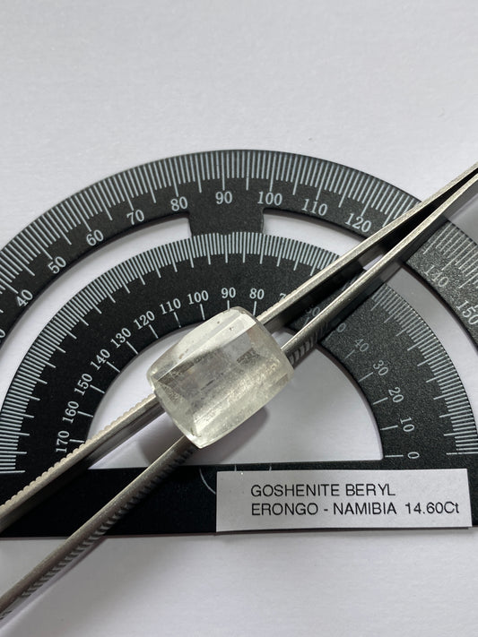 GOSHENITE BERYL GEMSTONE : ERONGO MOUNTAINS, NAMIBIA 14.60Ct MFG4849