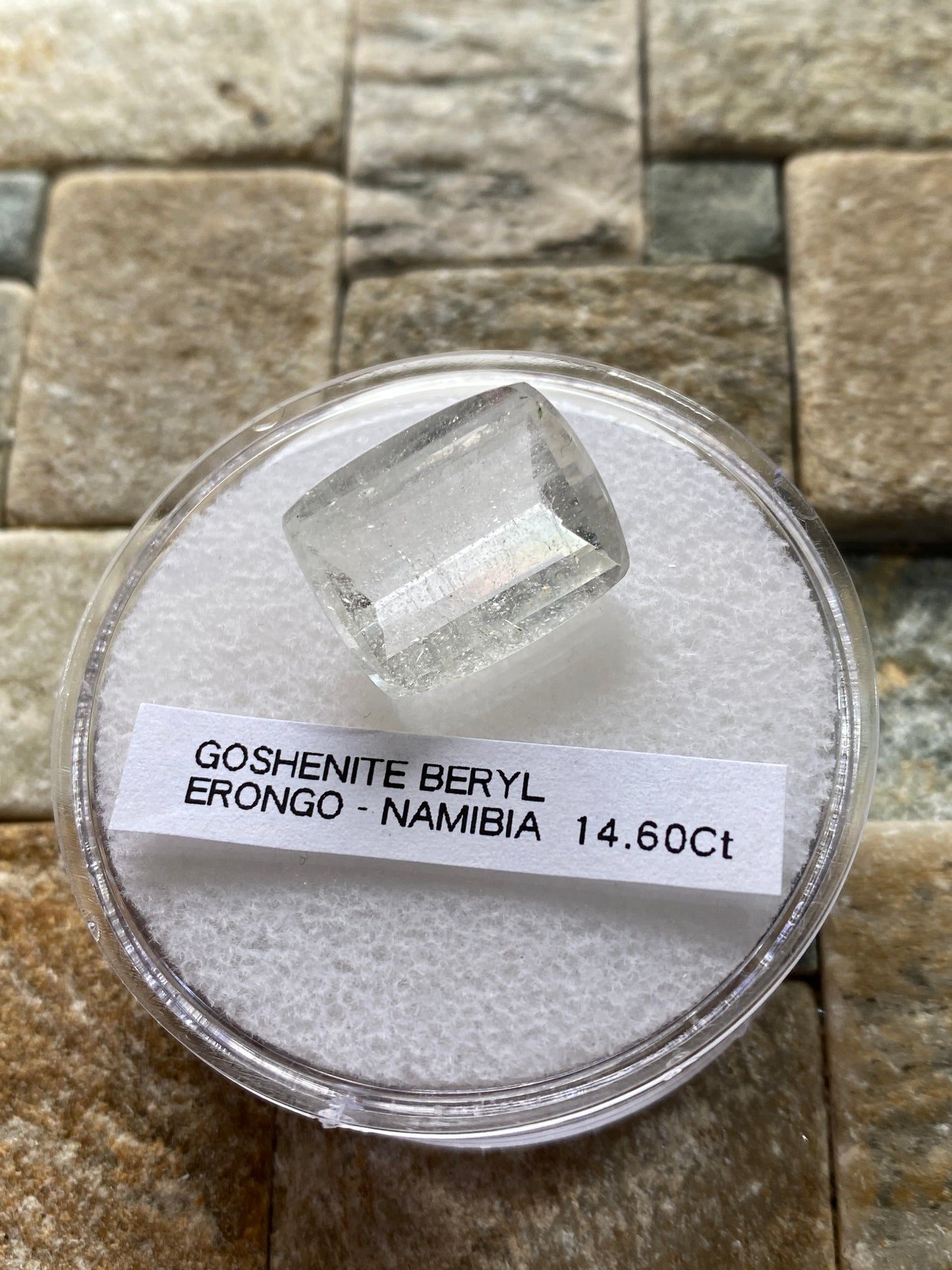 GOSHENITE BERYL GEMSTONE : ERONGO MOUNTAINS, NAMIBIA 14.60Ct MFG4849