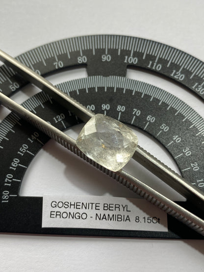 GOSHENITE BERYL NATURAL GEMSTONE : ERONGO MTS., NAMIBIA 8.15Ct. MFG4850