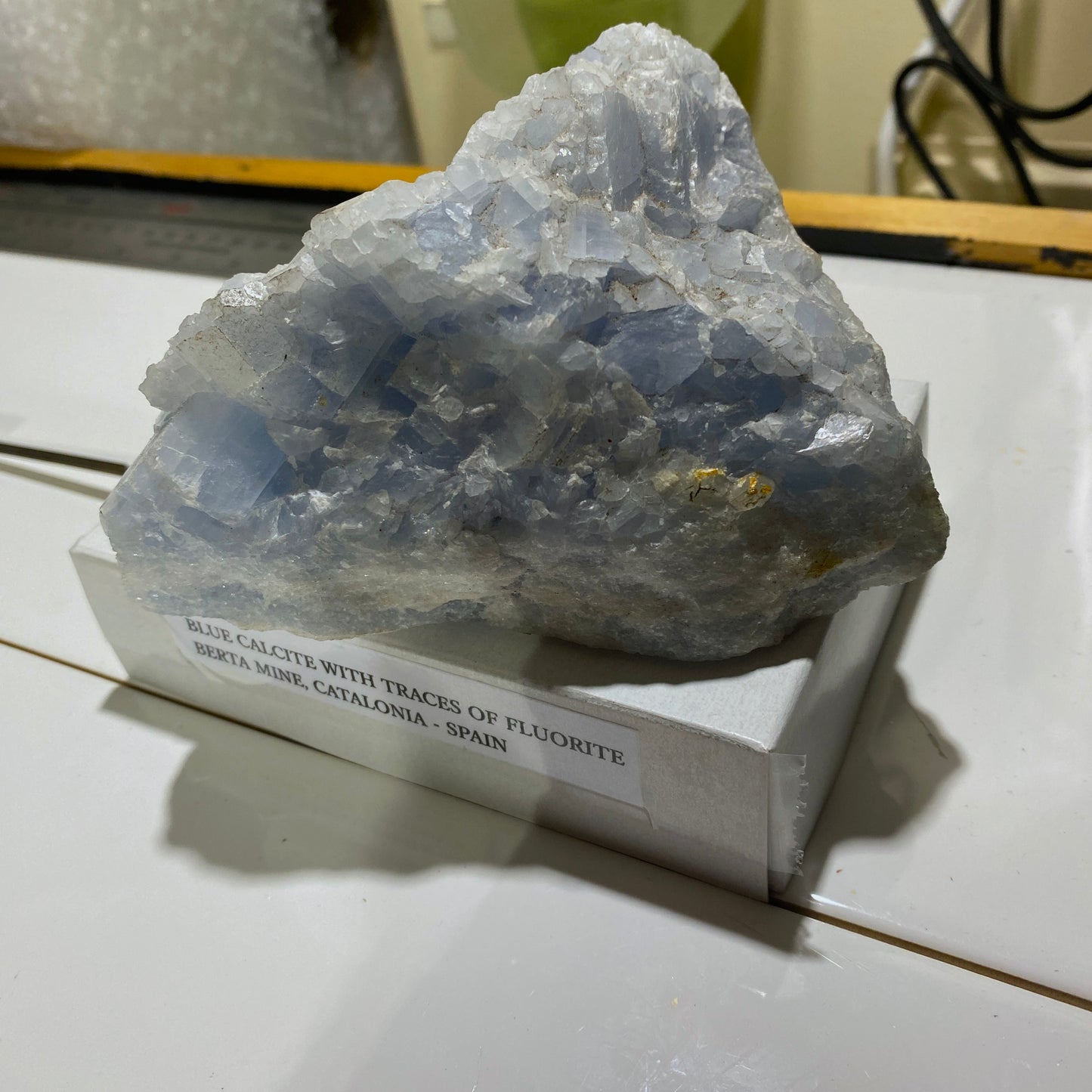 BLUE CALCITE WITH FLUORITE - BERTA MINE, CATALONIA, SPAIN  LARGE 968g MF2134