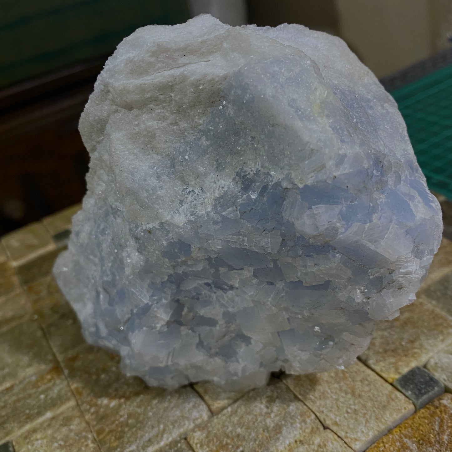 BLUE CALCITE WITH FLUORITE - BERTA MINE, CATALONIA, SPAIN  LARGE 968g MF2134