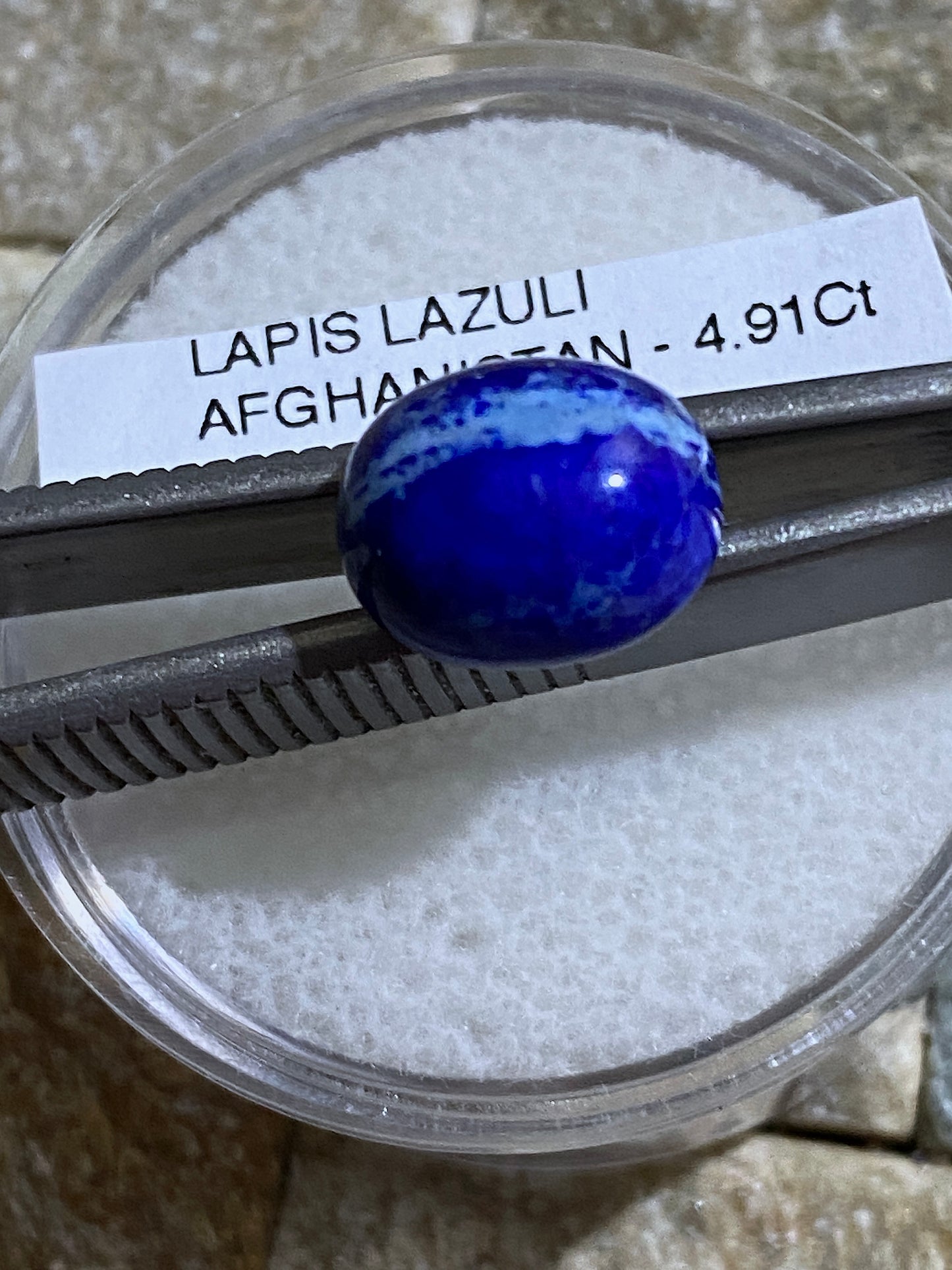 LAPIS LAZULI NATURAL GEMSTONE : LADJUAR MEDAM, AFGHANISTAN 4.91Ct MFG4954