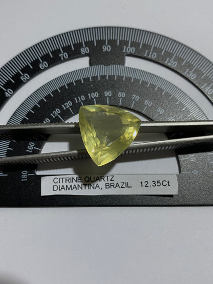 CITRINE QUARTZ NATURAL GEMSTONE : DIAMANTINA, MINAS GERAIS, BRAZIL 12.35Ct MFG4856