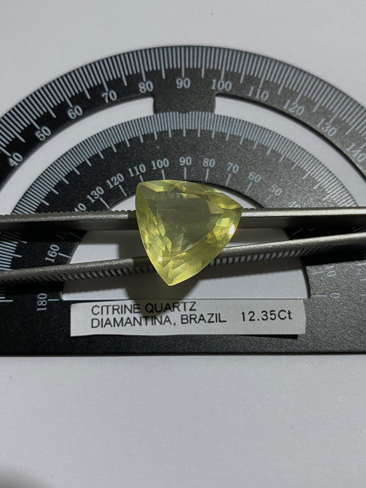 CITRINE QUARTZ NATURAL GEMSTONE : DIAMANTINA, MINAS GERAIS, BRAZIL 12.35Ct MFG4856