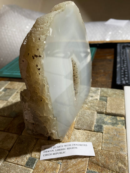 AGATE QUARTZ WITH DENDRITES : DRACOV, LIBEREC REGION, CZECH REPUBLIC 1195g MF4745