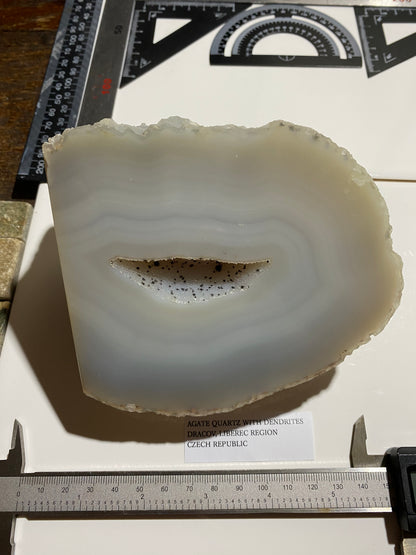 AGATE QUARTZ WITH DENDRITES : DRACOV, LIBEREC REGION, CZECH REPUBLIC 1195g MF4745