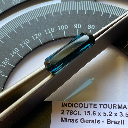 INDICOLITE TOURMALINE GEMSTONE - MINA DO GAVILAN, CORONEL MURTA, MINAS GERAIS, BRAZIL 2.78Ct MFG3536