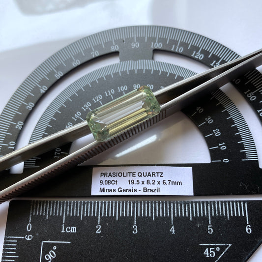 PRASIOLITE QUARTZ NATURAL GEMSTONE - MONTEZUMA, MINA SGERAIS, BRAZIL 9.08Ct MFG3451
