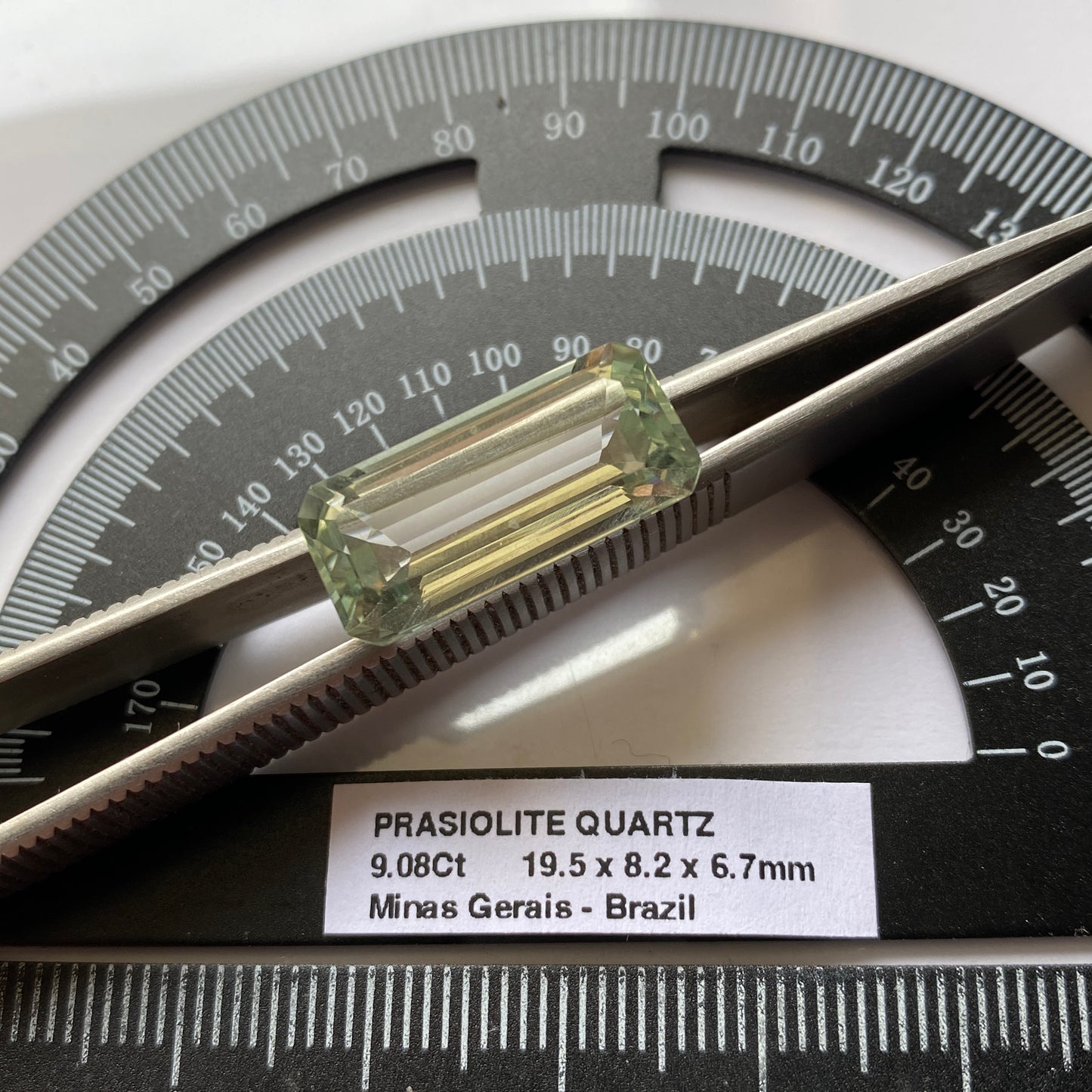 PRASIOLITE QUARTZ NATURAL GEMSTONE - MONTEZUMA, MINA SGERAIS, BRAZIL 9.08Ct MFG3451