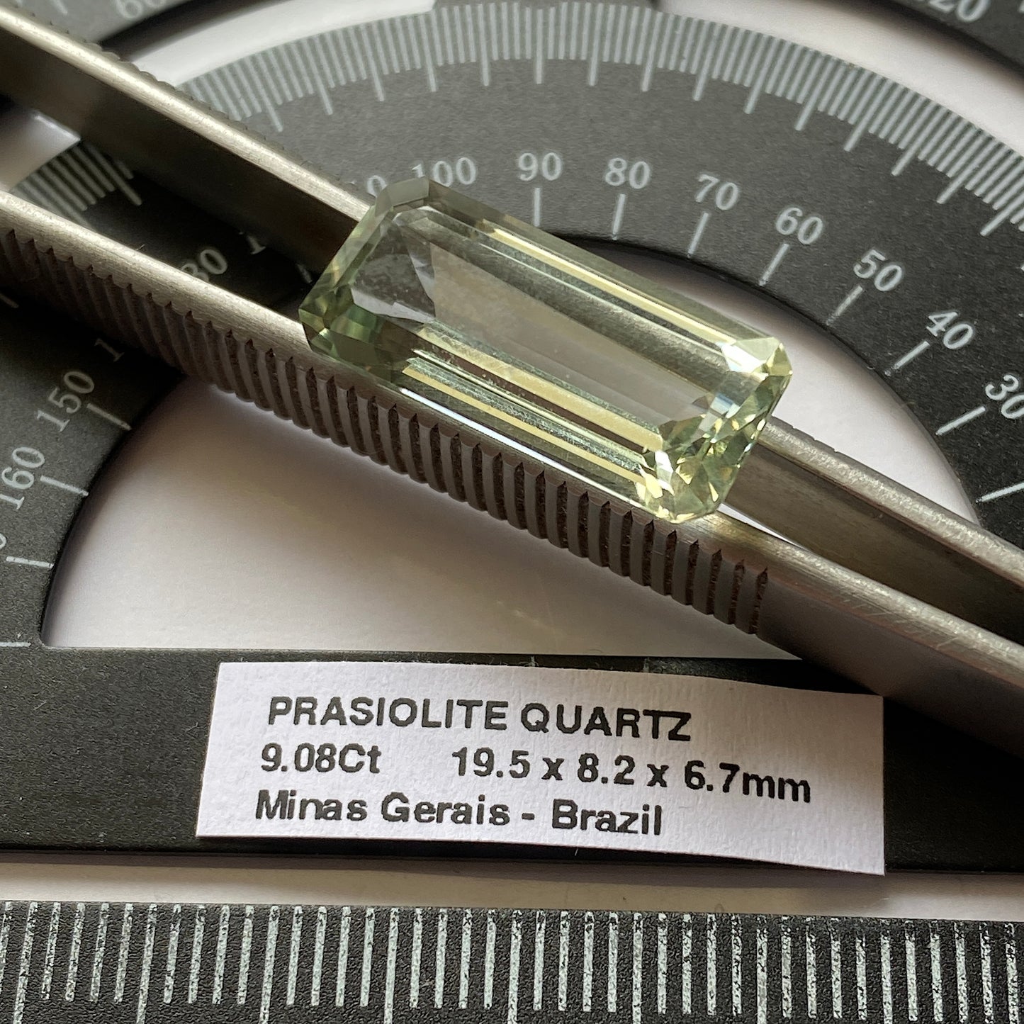 PRASIOLITE QUARTZ NATURAL GEMSTONE - MONTEZUMA, MINA SGERAIS, BRAZIL 9.08Ct MFG3451