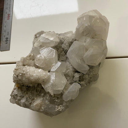 CALCITE ON QUARTZ - BIGRIGG MINE, EGREMONT, COPELAND, CUMBRIA LARGE 1316g MF2148