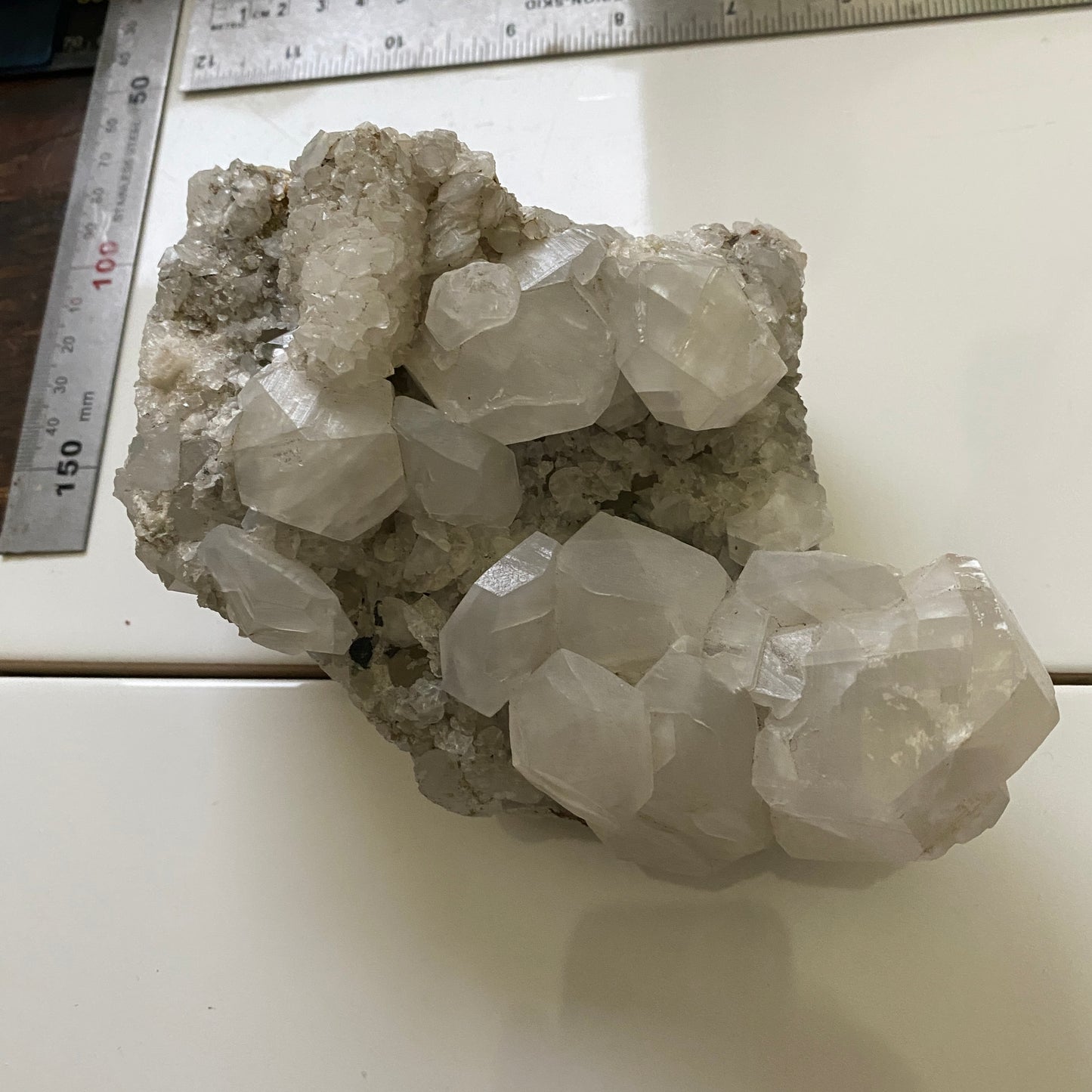 CALCITE ON QUARTZ - BIGRIGG MINE, EGREMONT, COPELAND, CUMBRIA LARGE 1316g MF2148