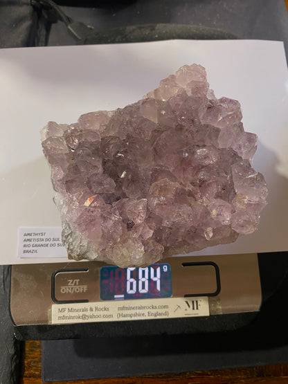 AMETHYST CRYSTAL ASSEMBLAGE : AMETISTA DO SUL, RIO GRANDE DO SUL, BRAZIL 684g MF4757