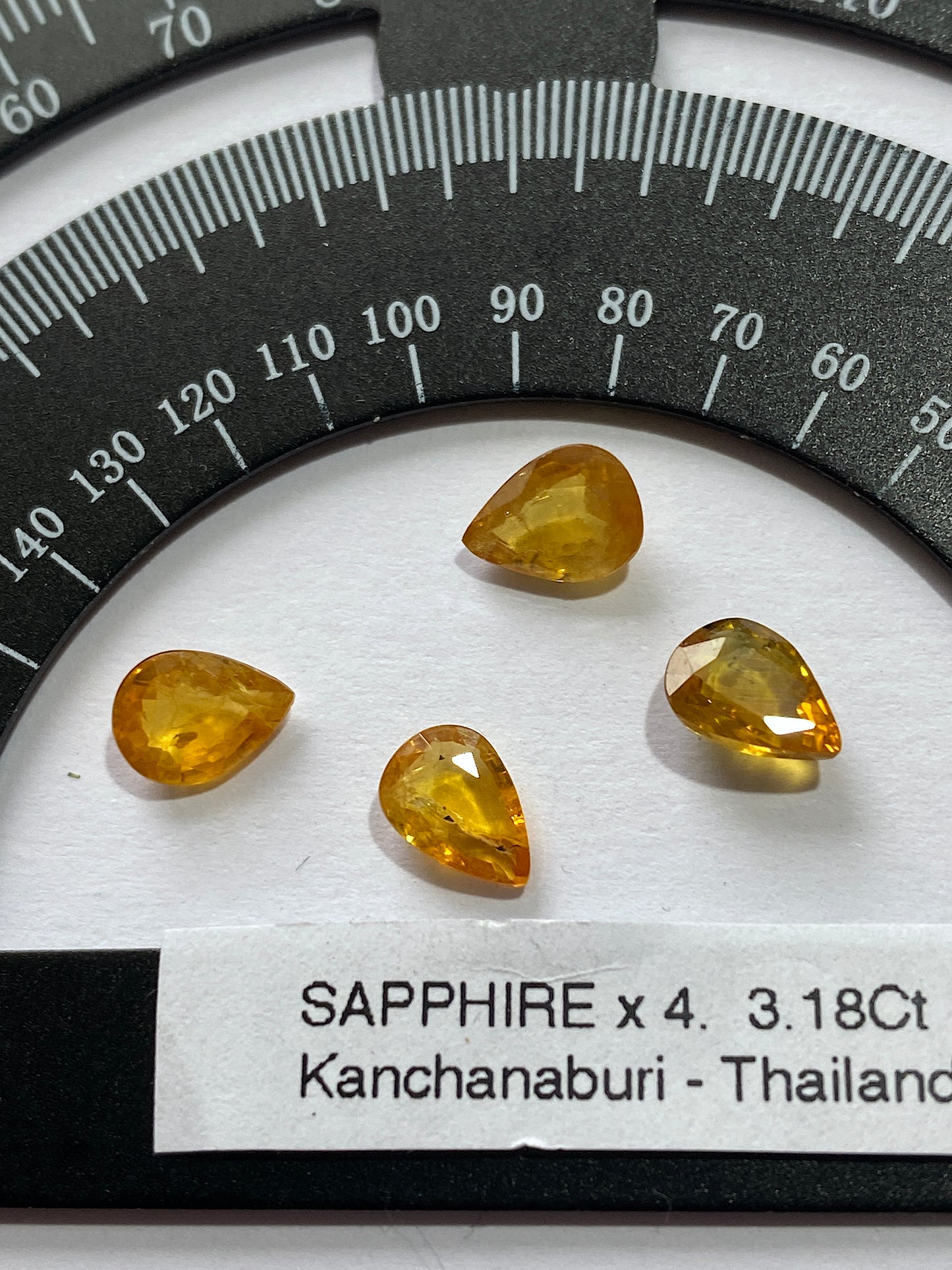 SAPPHIRE NATURAL GEMSTONES x 4 : KANCHANABURI, THAILAND  3.18Ct. MFG4879
