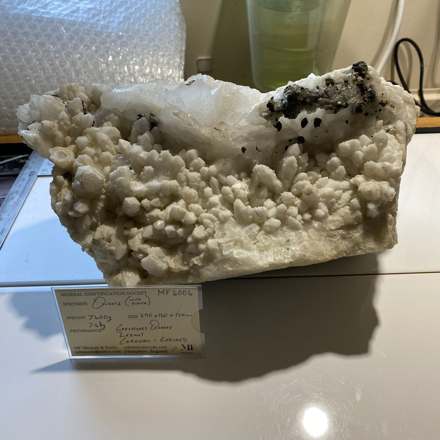 QUARTZ WITH PYRITE MASSIVE PIECE FROM GREYSTONES, CORNWALL 7.4kg MF4004