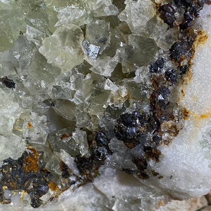 FLUORITE WITH SPHALERITE ON QUARTZ - TAMAR VALLEY MINE - DEVON, ENGLAND 212g MF4005