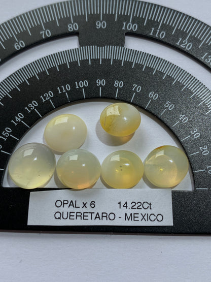 OPAL NATURAL MINED GEMSTONES x 6 : CARBONERA MINE, QUERETARO, MEXICO 14.22Ct MFG4888