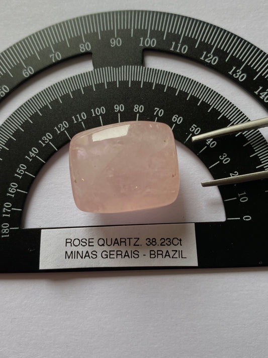 ROSE QUARTZ NATURAL GEMSTONE : LARANJEIRAS, MINAS GERAIS, BRAZIL 38.23Ct MFG4868