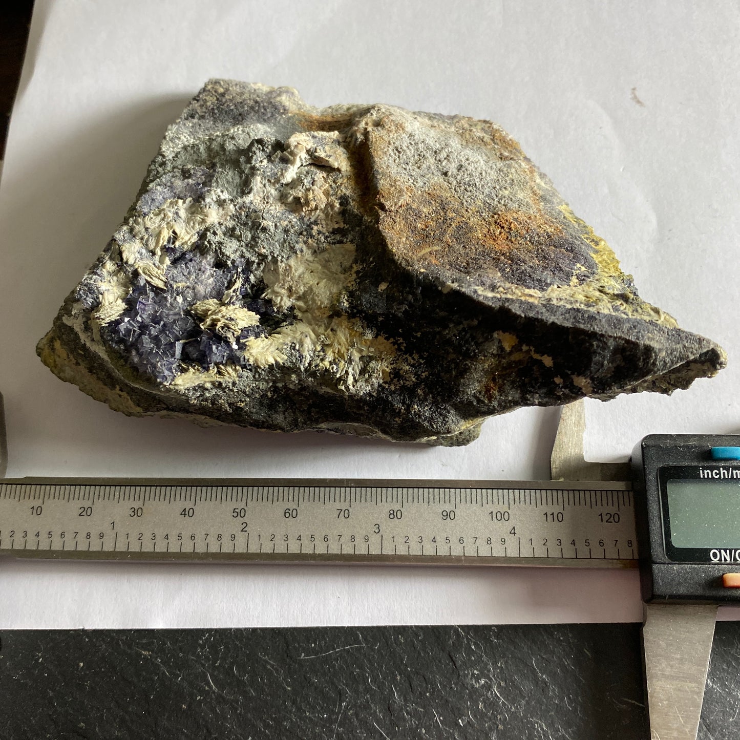 FLUORITE & BARYTE ON MATRIX, LADYWASH MINE, DERBYSHIRE. 492g MF1625