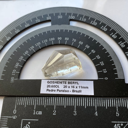 GOSHENITE BERYL GEMSTONE - PADRE PARAISO, MINAS GERAIS, BRAZIL 20.60Ct MFG5004