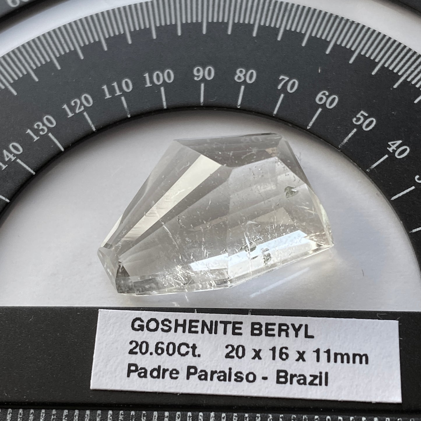 GOSHENITE BERYL GEMSTONE - PADRE PARAISO, MINAS GERAIS, BRAZIL 20.60Ct MFG5004