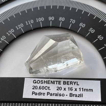 GOSHENITE BERYL GEMSTONE - PADRE PARAISO, MINAS GERAIS, BRAZIL 20.60Ct MFG5004