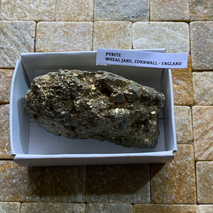 PYRITE [SOLID] - WHEAL JANE, BALDHU-CHACEWATER, CORNWALL. 222g MF4012