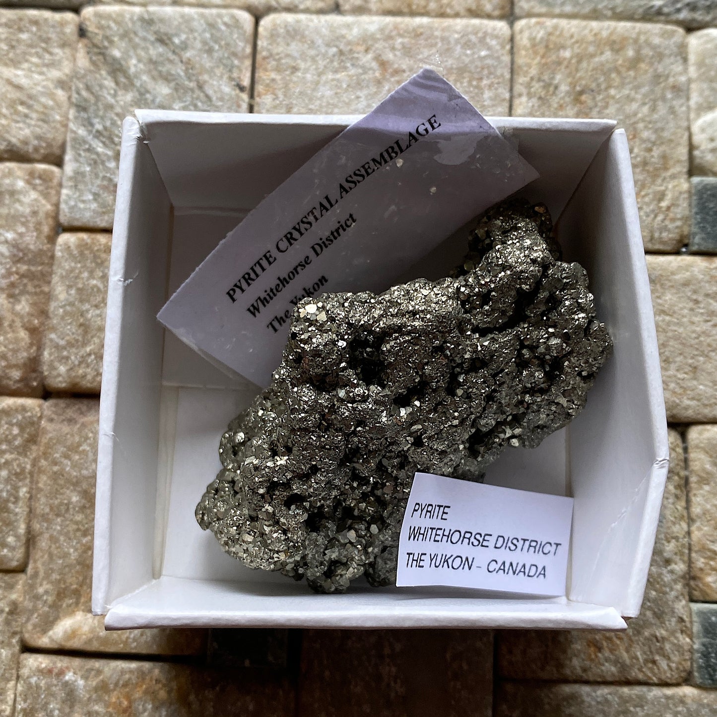 PYRITE CRYSTAL ASSEMBLAGE - WHITEHORSE DISTRICT, THE YUKON, CANADA. 62g MF1082