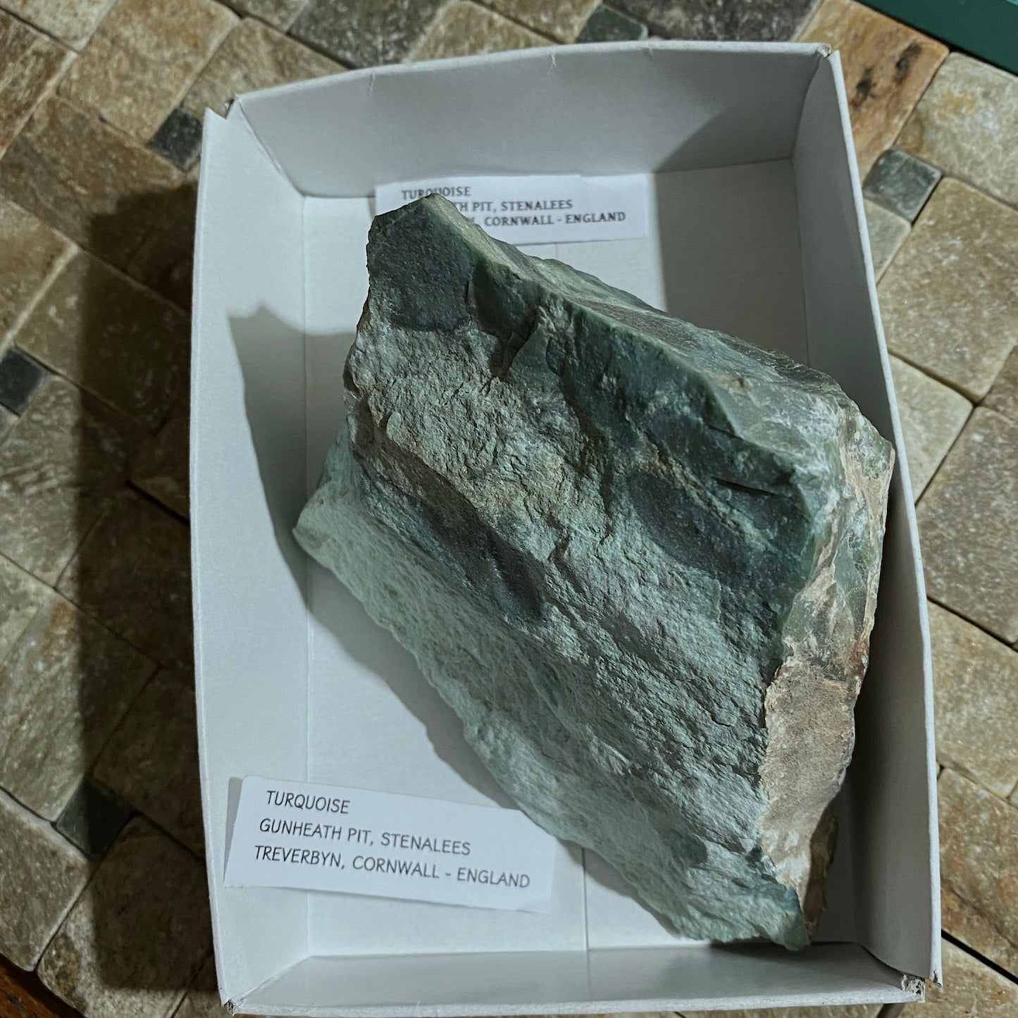 TURQUOISE [RASHLEIGHITE] - GUNHEATH, STENALEES, CORNWALL LARGE SPECIMEN 436g MF4014