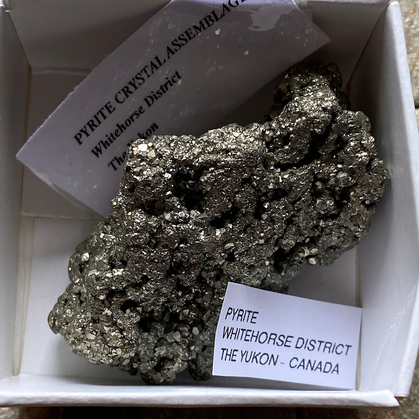 PYRITE CRYSTAL ASSEMBLAGE - WHITEHORSE DISTRICT, THE YUKON, CANADA. 62g MF1082