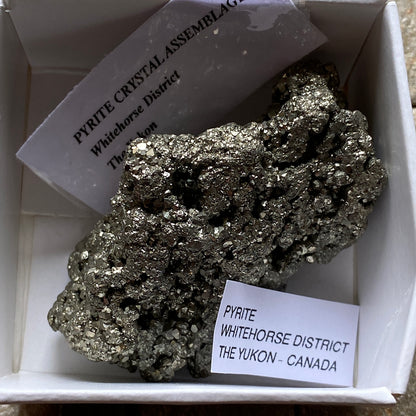 PYRITE CRYSTAL ASSEMBLAGE - WHITEHORSE DISTRICT, THE YUKON, CANADA. 62g MF1082