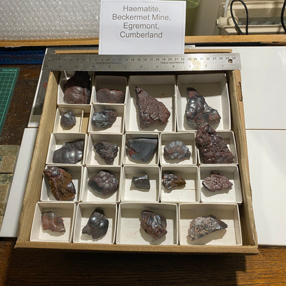 A COLLECTION OF  20 HEMATITE SPECIMENS FROM BECKERMET MINE, CUMBRIA MF4034