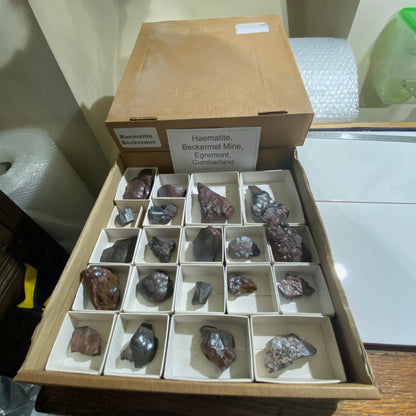 A COLLECTION OF  20 HEMATITE SPECIMENS FROM BECKERMET MINE, CUMBRIA MF4034