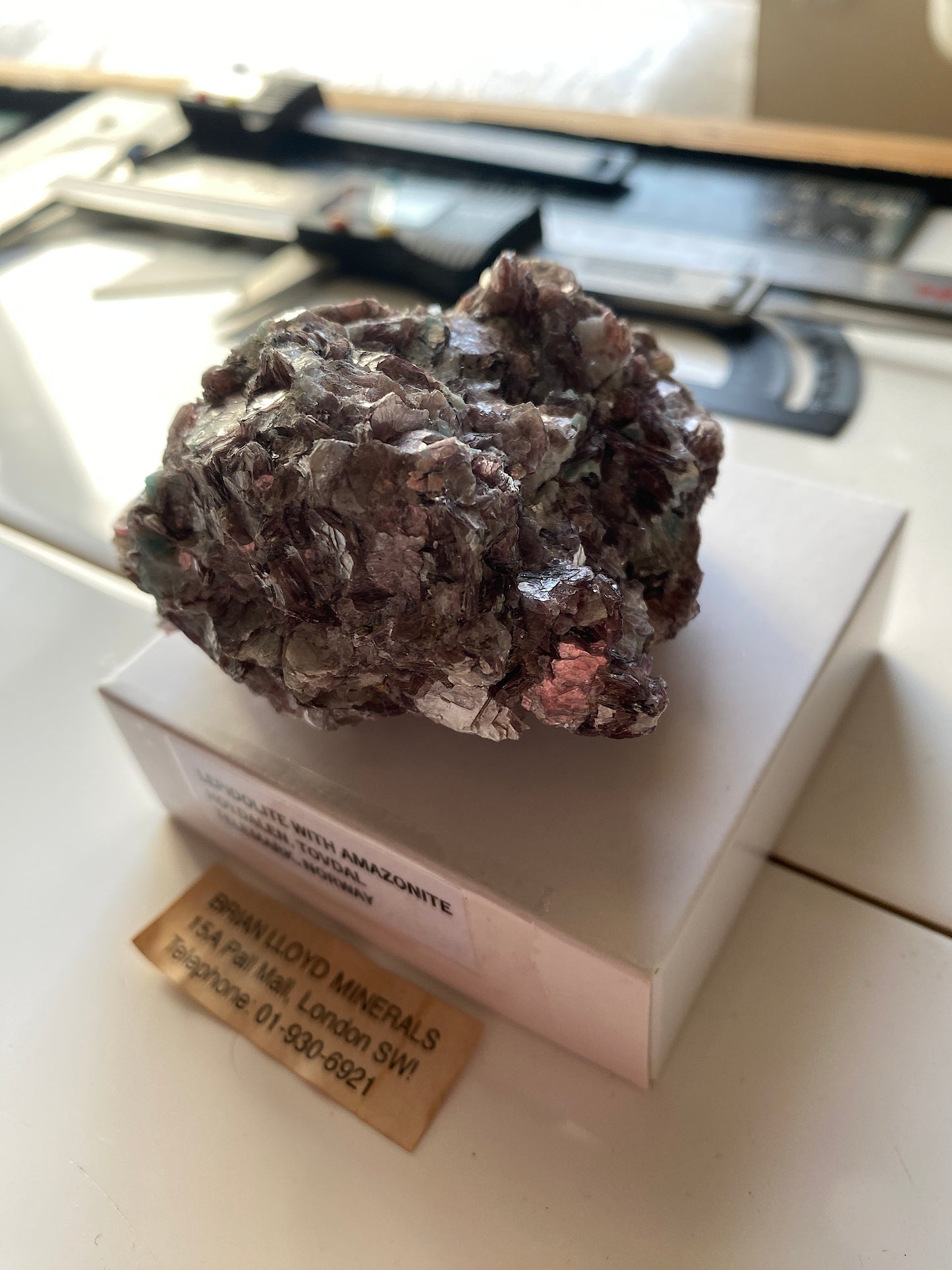LEPIDOLITE WITH AMAZONITE : HOYDALEN, TOVDAL, TELEMARK, NORWAY. 179g MF4865