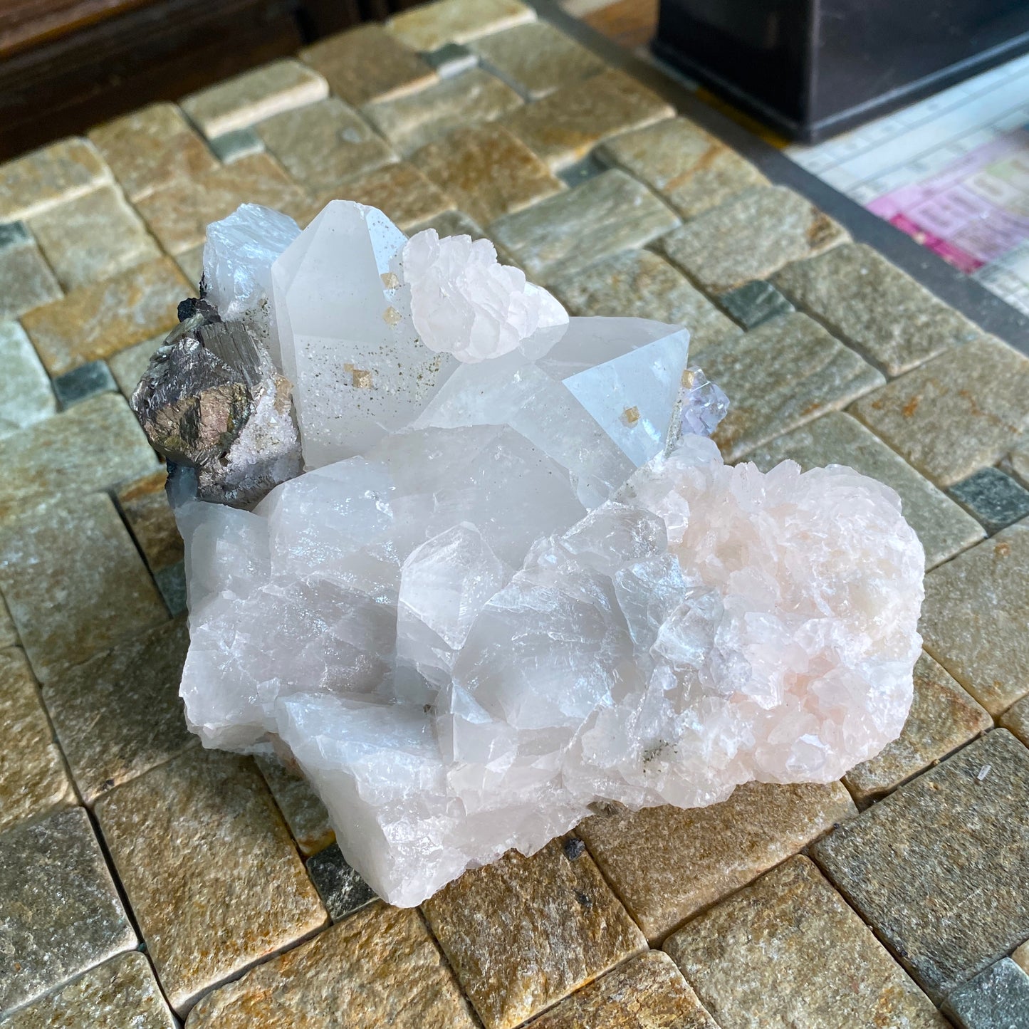 QUARTZ/CALCITE/FLUORITE/PYRITE, BOLDUT MINE, ROMANIA. 444g MF1637