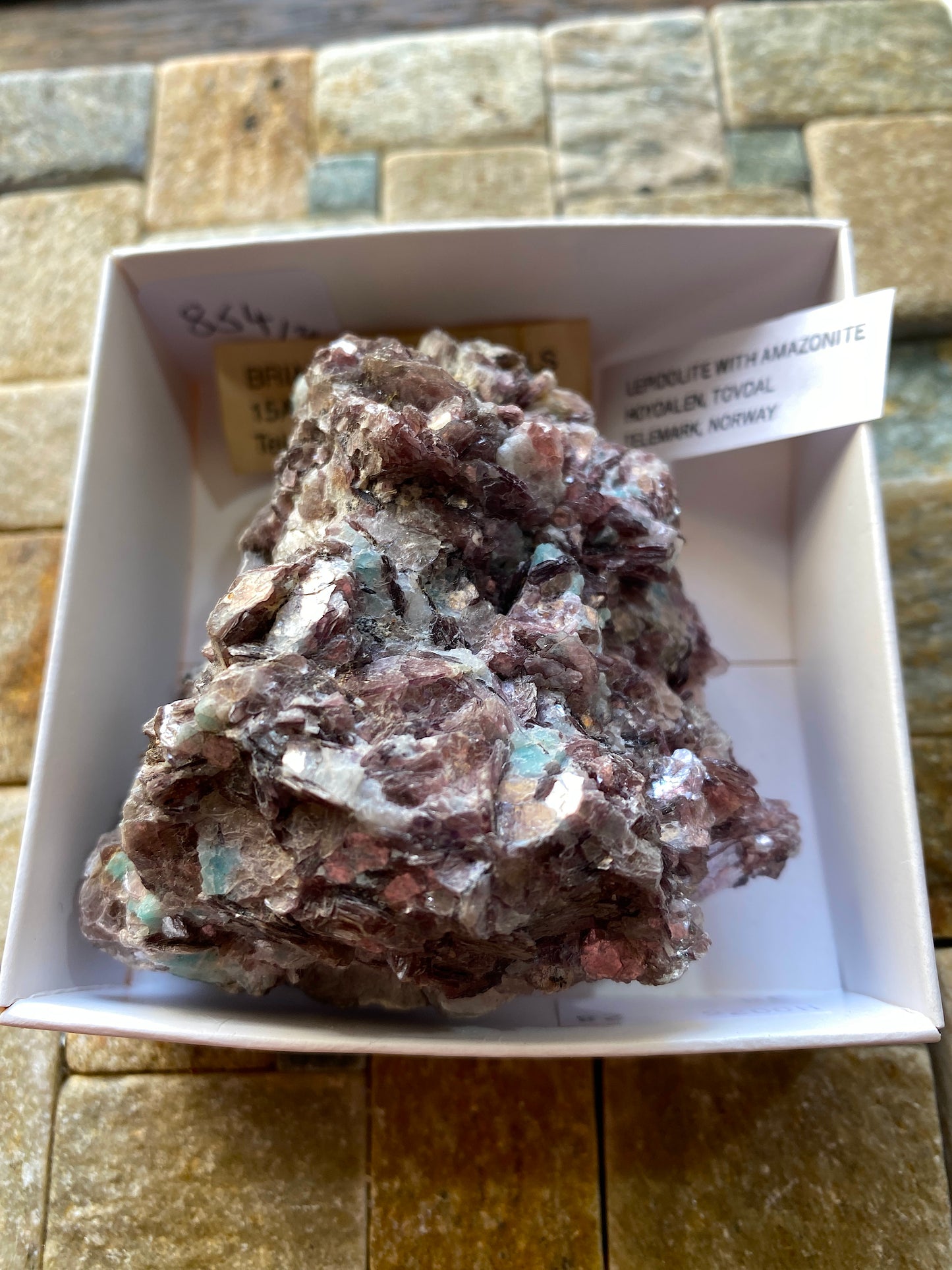 LEPIDOLITE WITH AMAZONITE : HOYDALEN, TOVDAL, TELEMARK, NORWAY. 179g MF4865