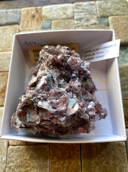 LEPIDOLITE WITH AMAZONITE : HOYDALEN, TOVDAL, TELEMARK, NORWAY. 179g MF4865