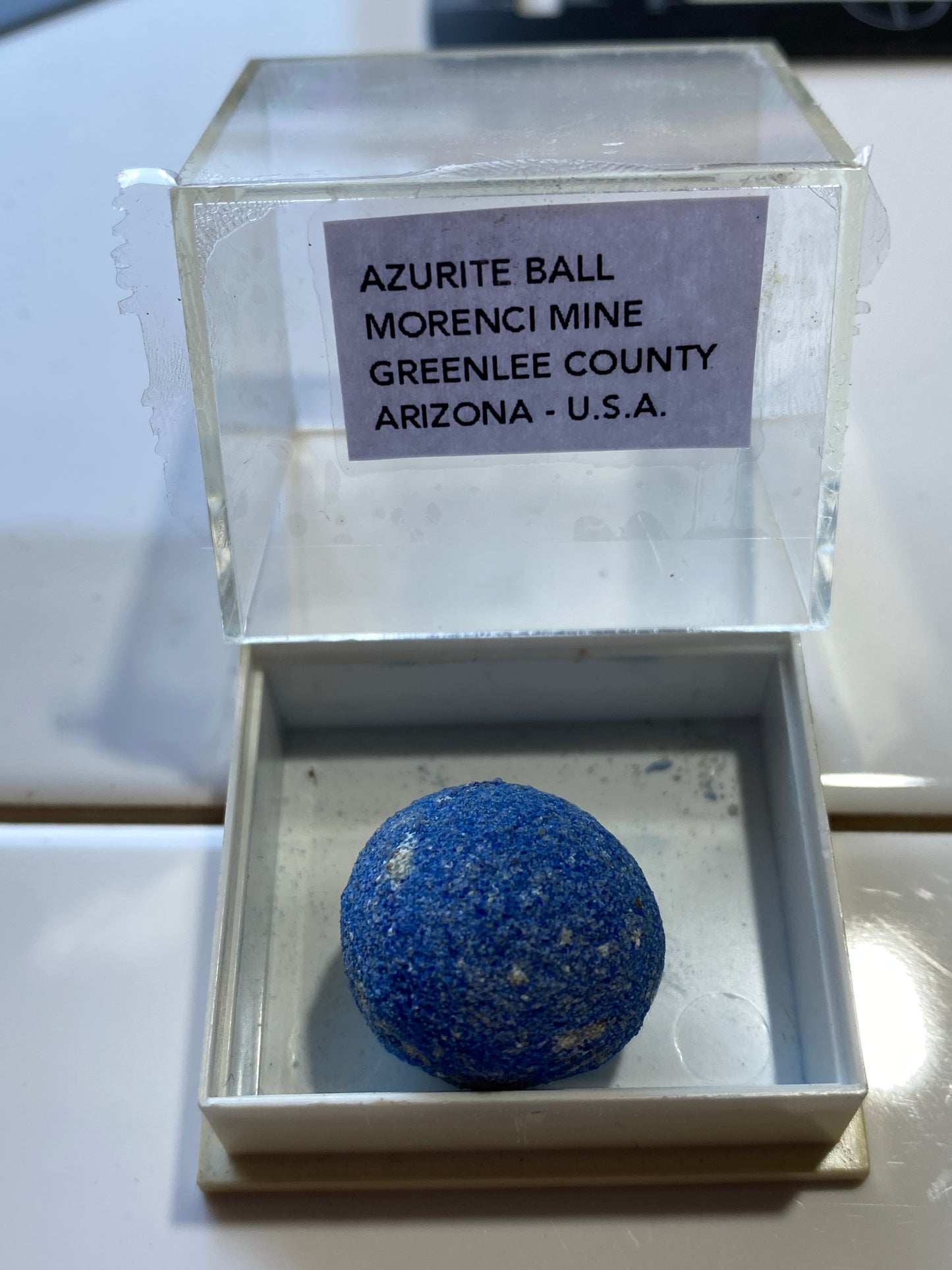 AZURITE BALL : MORENCE MINE, GREENLEE COUNTY, ARIZONA, U.S.A. 8g MF4764