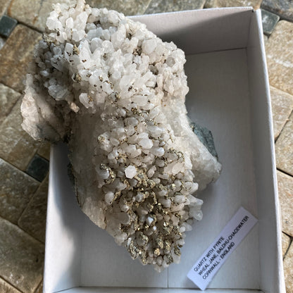 QUARTZ WITH PYRITE - WHEAL JANE, CORNWALL, ENGLAND  170g. MF4022