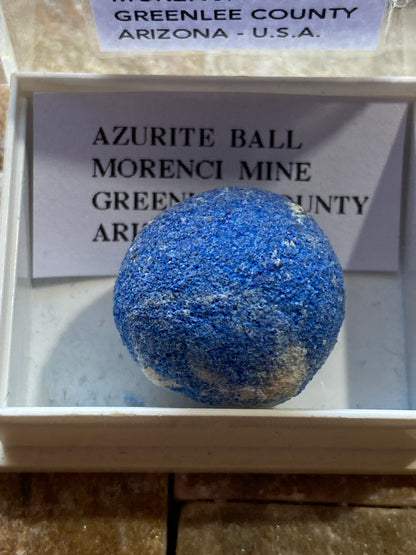AZURITE BALL : MORENCE MINE, GREENLEE COUNTY, ARIZONA, U.S.A. 8g MF4764