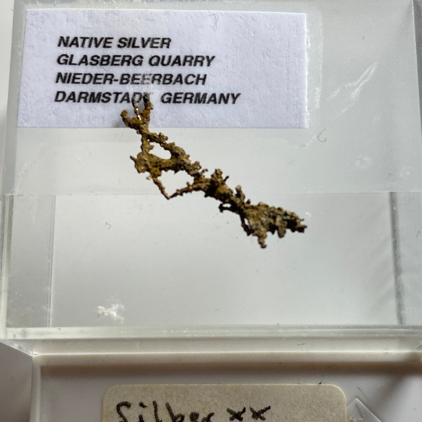 NATIVE SILVER FROM GLASBERG QUARRY, GEMANY. MF1641