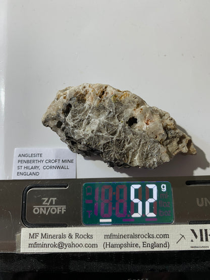 ANGLESITE [ETC]  : PENBERTHY CROFT MINE, ST HILARY, CORNWALL, ENGLAND 52g MF4766