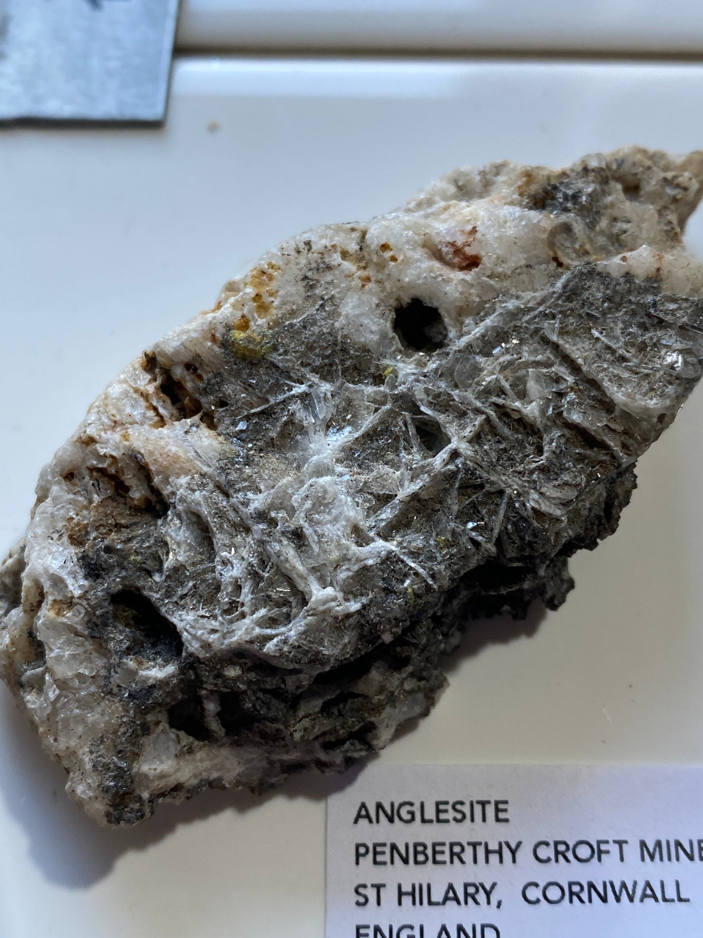 ANGLESITE [ETC]  : PENBERTHY CROFT MINE, ST HILARY, CORNWALL, ENGLAND 52g MF4766