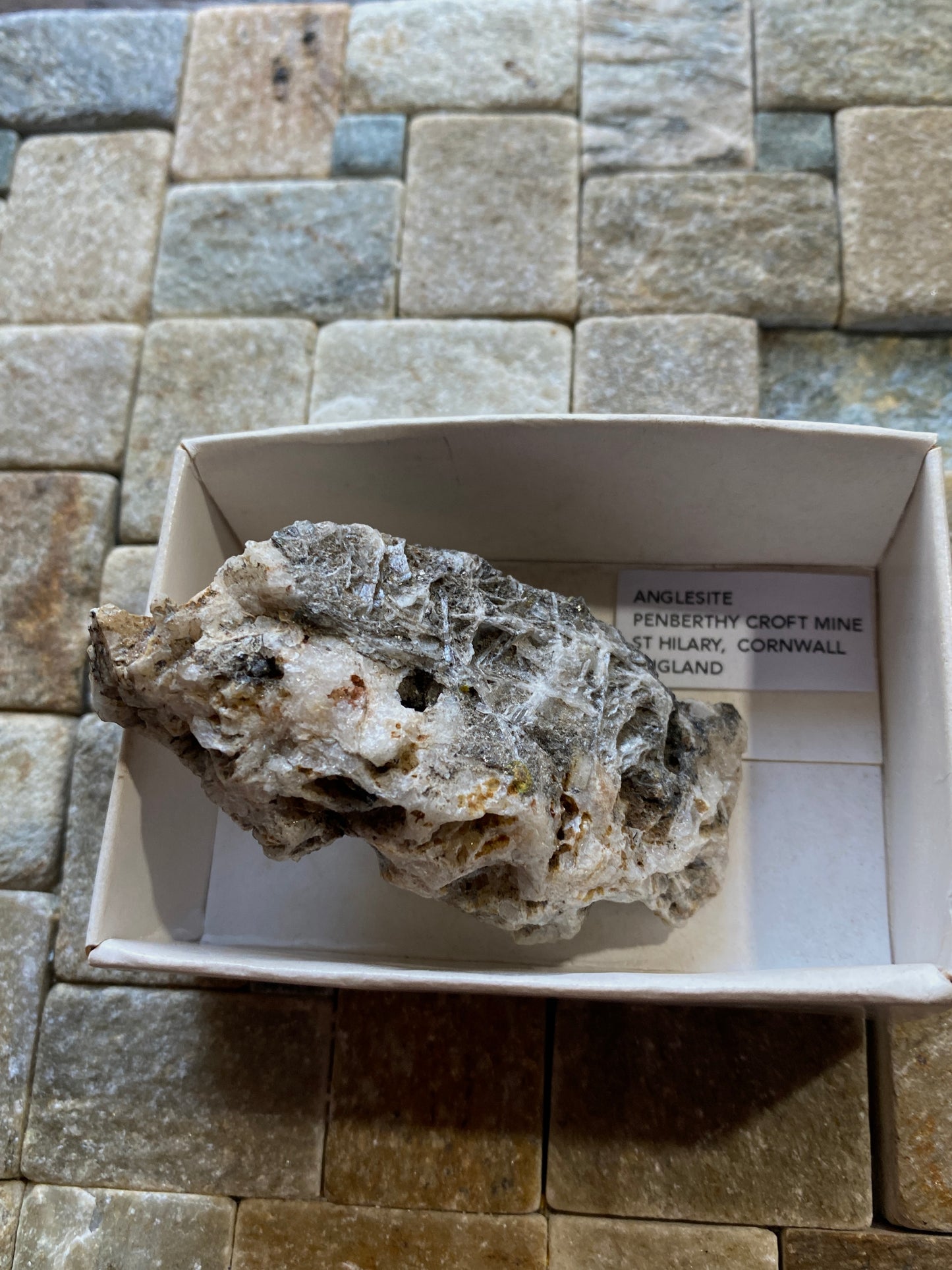 ANGLESITE [ETC]  : PENBERTHY CROFT MINE, ST HILARY, CORNWALL, ENGLAND 52g MF4766