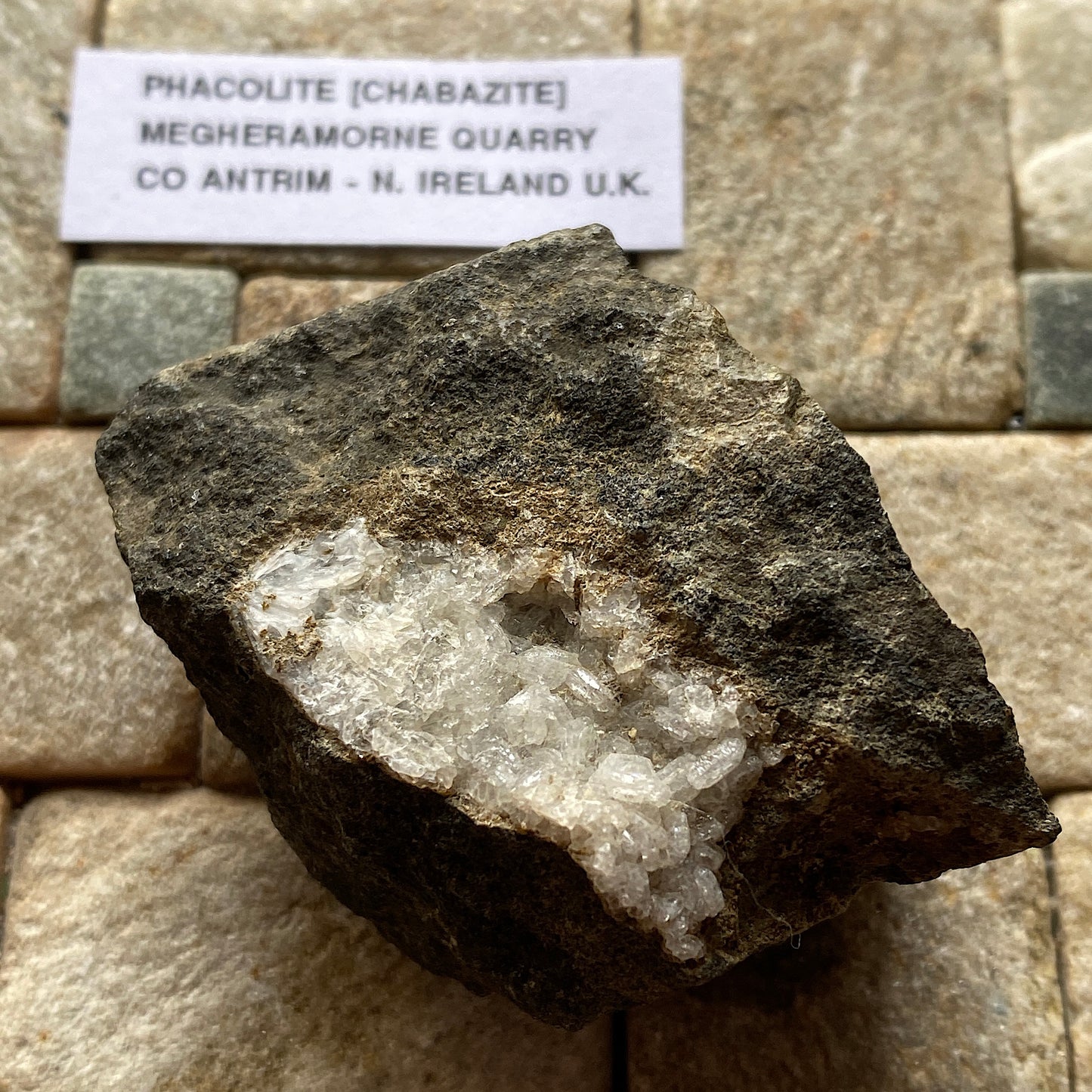 CHABAZITE [ZEOLITE GROUP] - MEGHERAMORNE QUARRY, N. IRELAND  45g MF1164