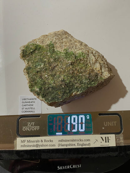 LIBETHANITE : GUNHEATH, CARTHEW, ST AUSTELL, CORNWALL  190g MF4769